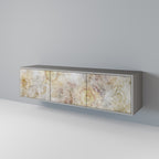 SUNFLOWER BLUR Móvel de TV com 3 Portas em Acabamento Cinzento