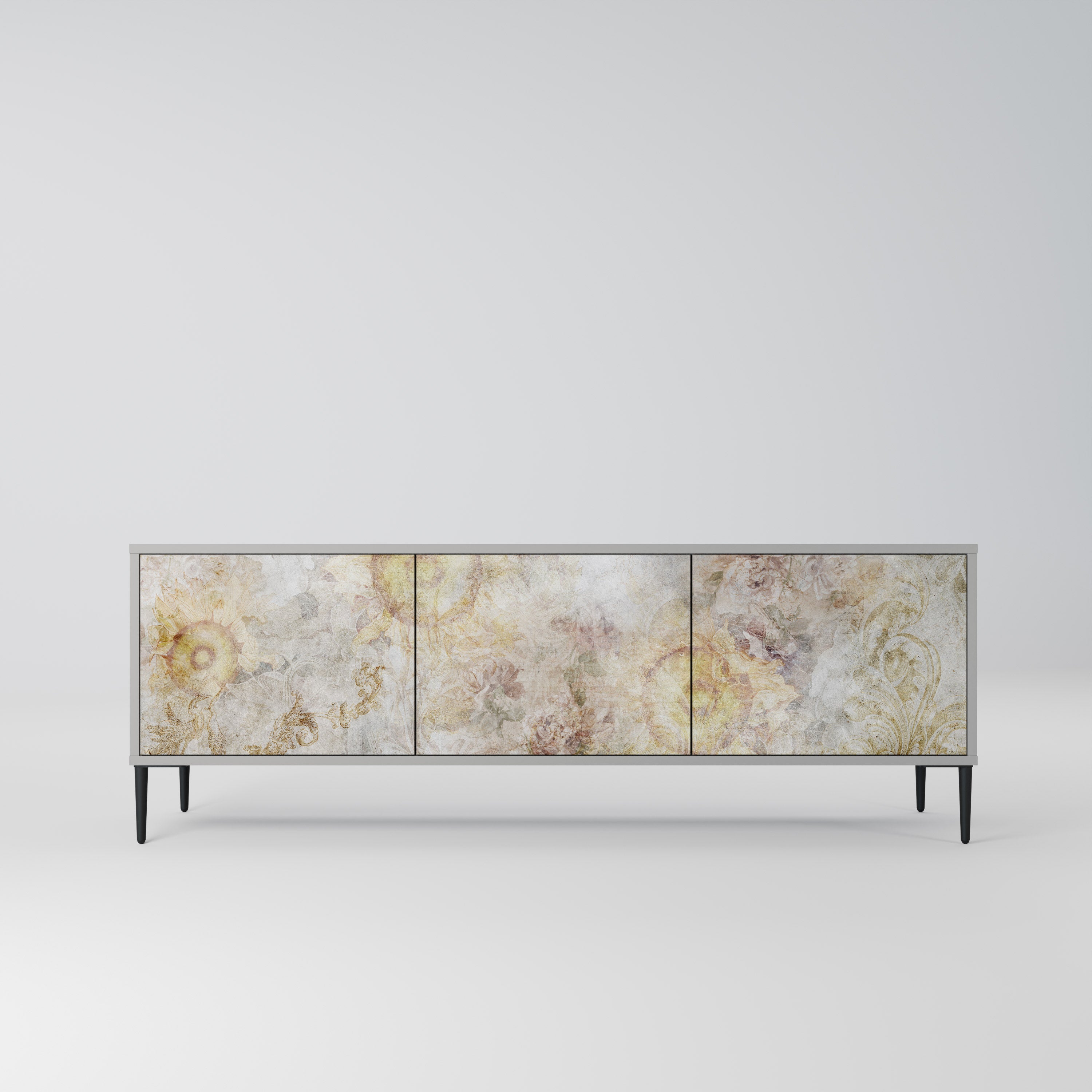 SUNFLOWER BLUR Móvel de TV com 3 Portas em Acabamento Cinzento