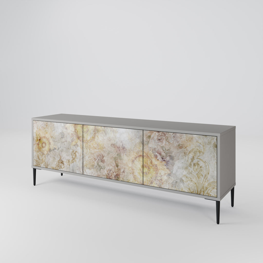 SUNFLOWER BLUR Móvel de TV com 3 Portas em Acabamento Cinzento