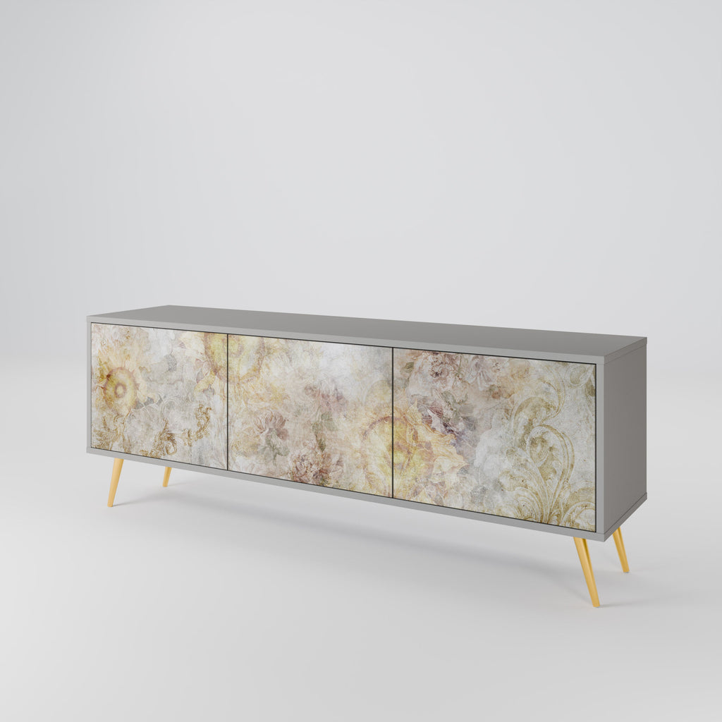 SUNFLOWER BLUR Móvel de TV com 3 Portas em Acabamento Cinzento