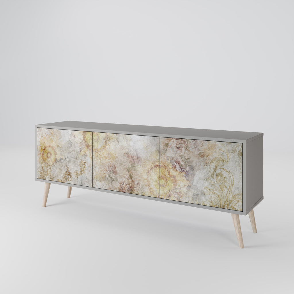 SUNFLOWER BLUR Móvel de TV com 3 Portas em Acabamento Cinzento