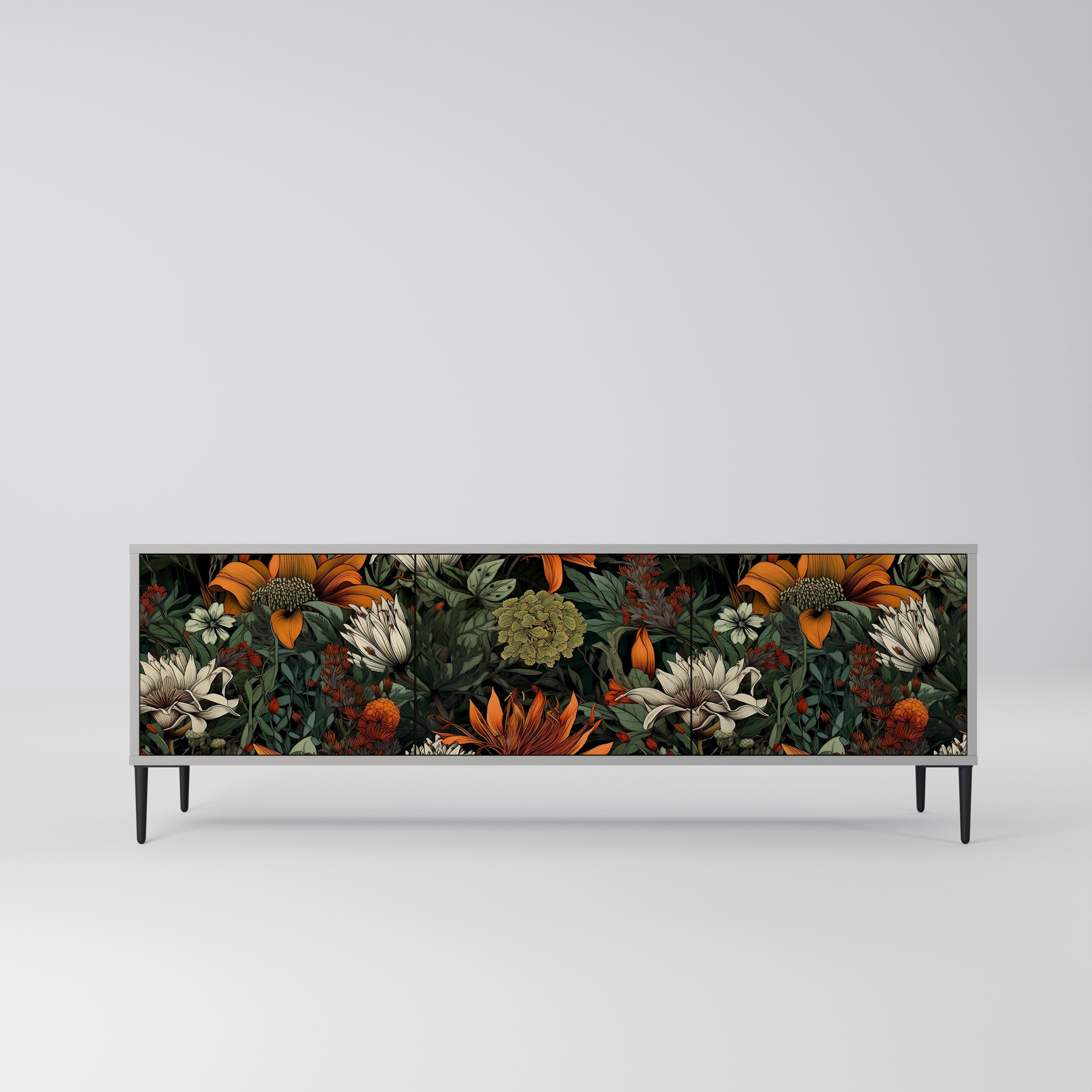 MIDNIGHT SPROUT Móvel de TV com 3 Portas em Acabamento Cinzento