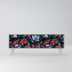 ETHEREAL BLOSSOMS Móvel de TV com 3 Portas em Acabamento Cinzento