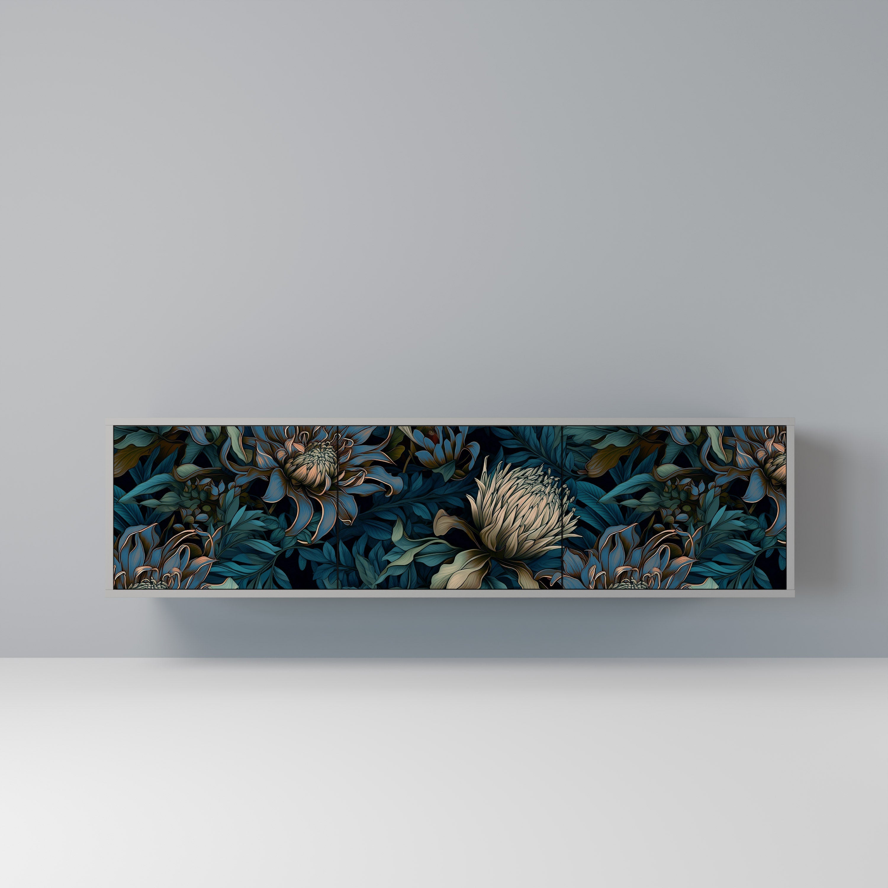 TWILIGHT BLOOM Móvel de TV com 3 Portas em Acabamento Cinzento