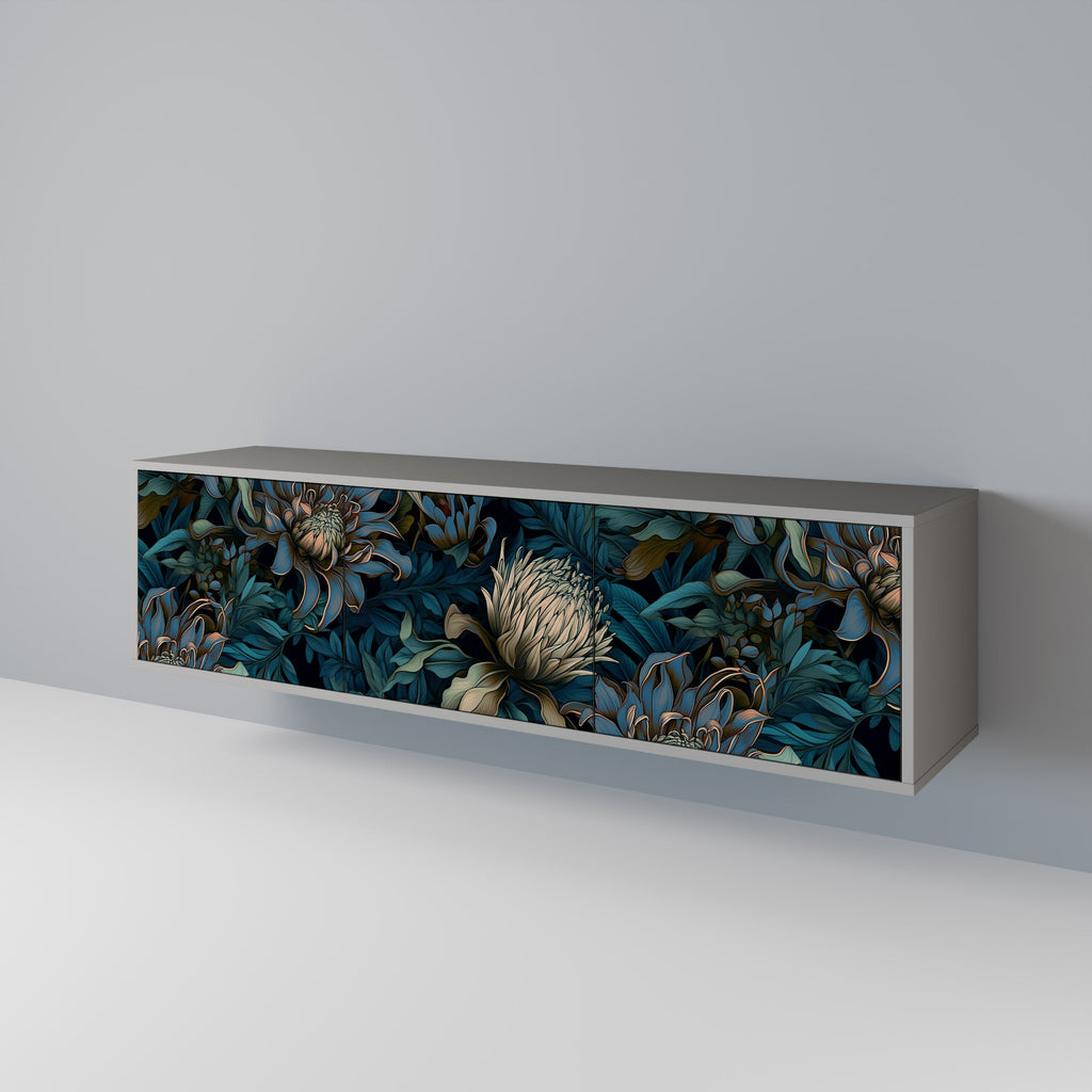 TWILIGHT BLOOM Móvel de TV com 3 Portas em Acabamento Cinzento