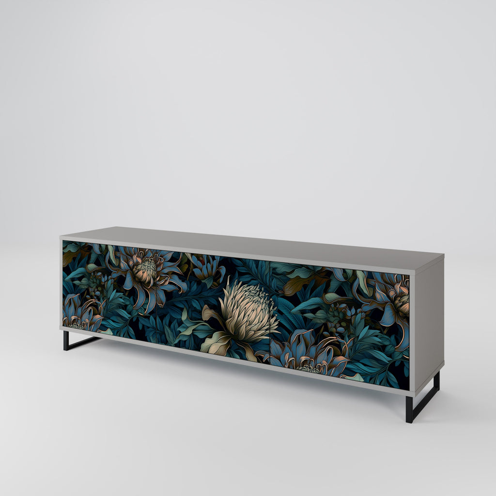 TWILIGHT BLOOM Móvel de TV com 3 Portas em Acabamento Cinzento