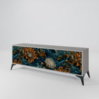 MORNING BLOOM Móvel de TV com 3 Portas em Acabamento Cinzento