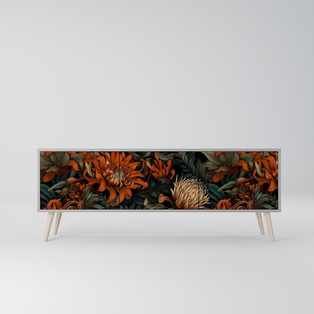 DAWN BLOOM Móvel de TV com 3 Portas em Acabamento Cinzento