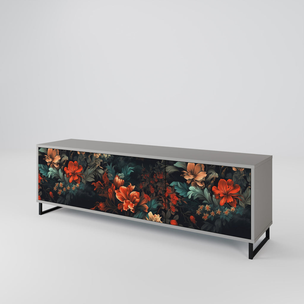 IMAGINARY BLOSSOM Móvel de TV com 3 Portas em Acabamento Cinzento