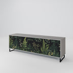 FERN FLOWERS Móvel de TV com 3 Portas em Acabamento Cinzento