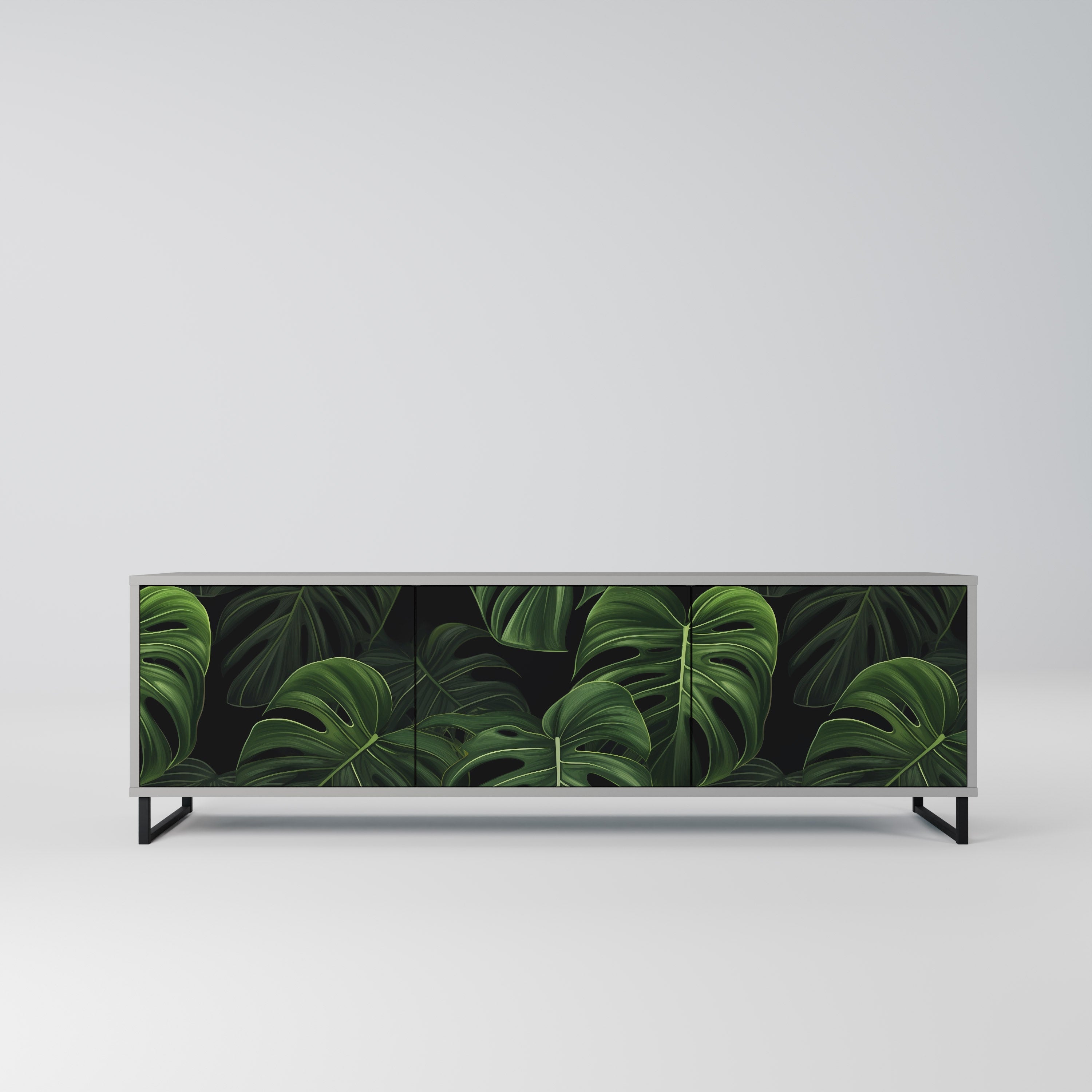 INFINITE MONSTERA Móvel de TV com 3 Portas em Acabamento Cinzento