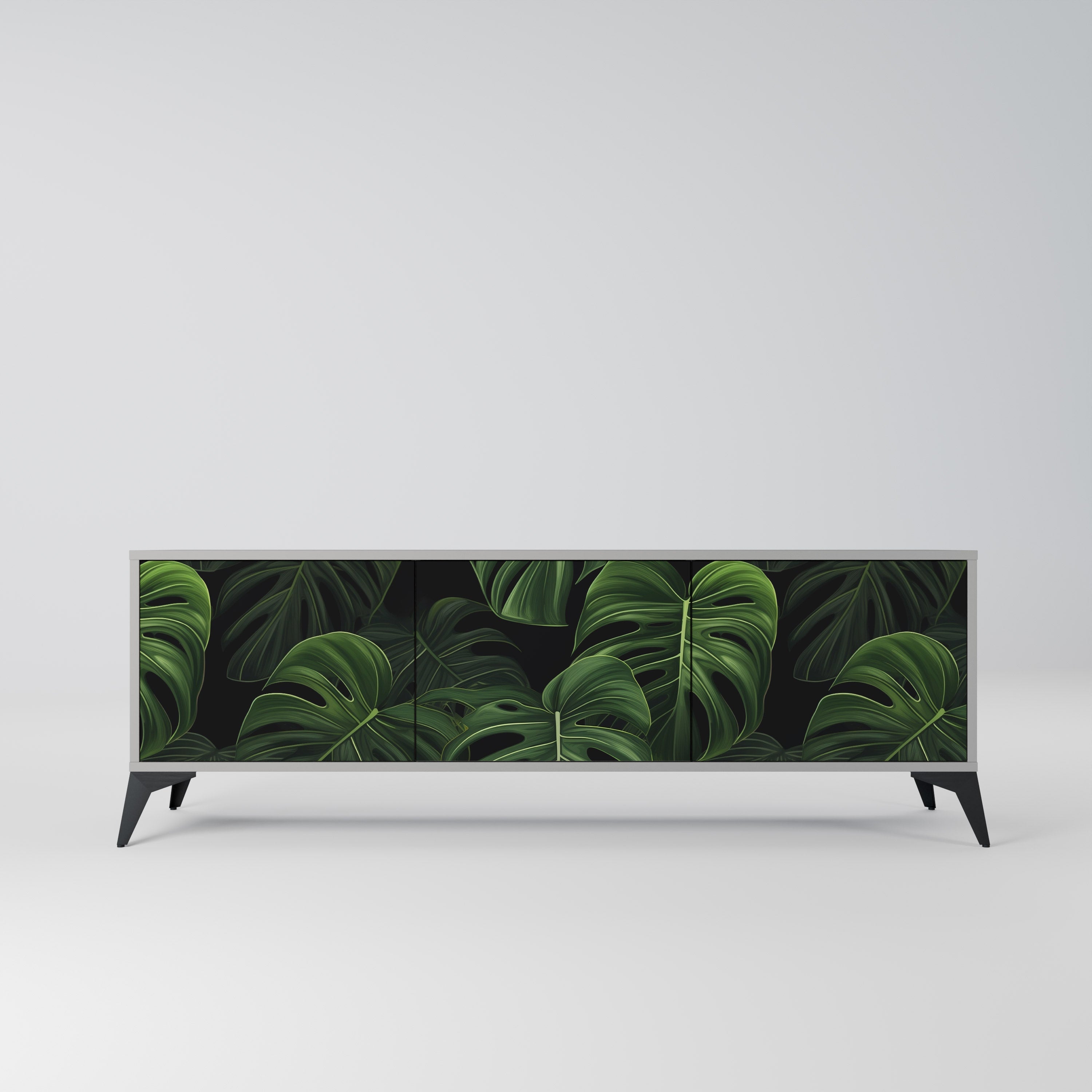 INFINITE MONSTERA Móvel de TV com 3 Portas em Acabamento Cinzento