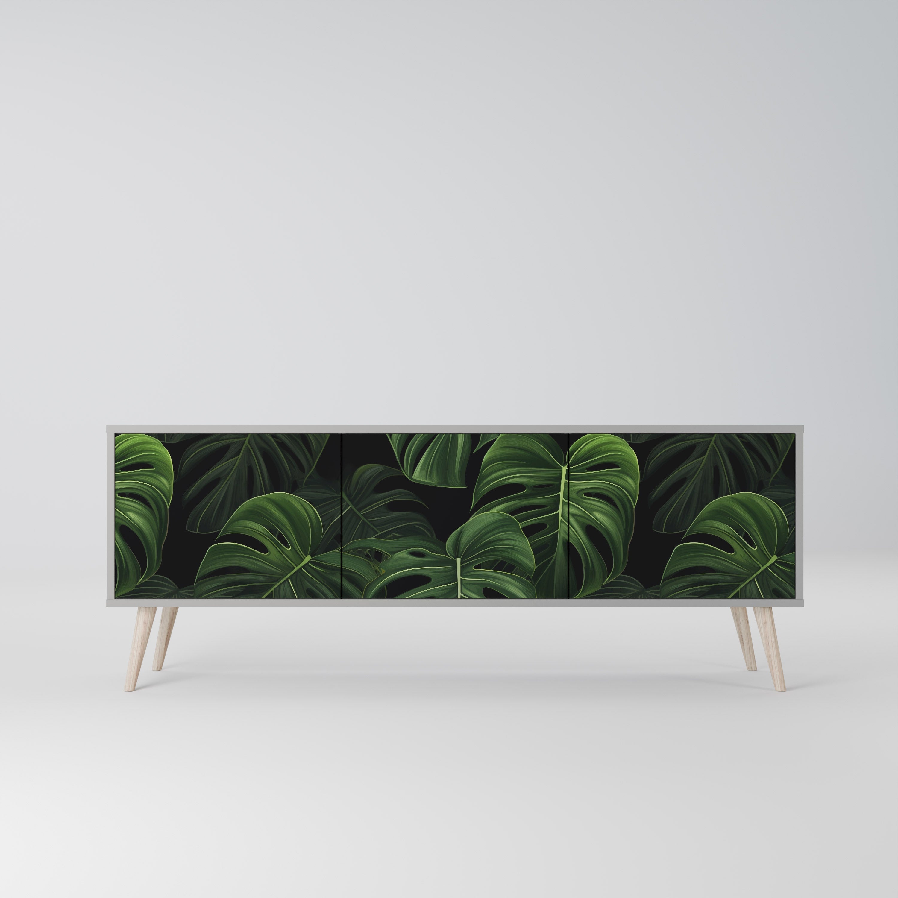 INFINITE MONSTERA Móvel de TV com 3 Portas em Acabamento Cinzento