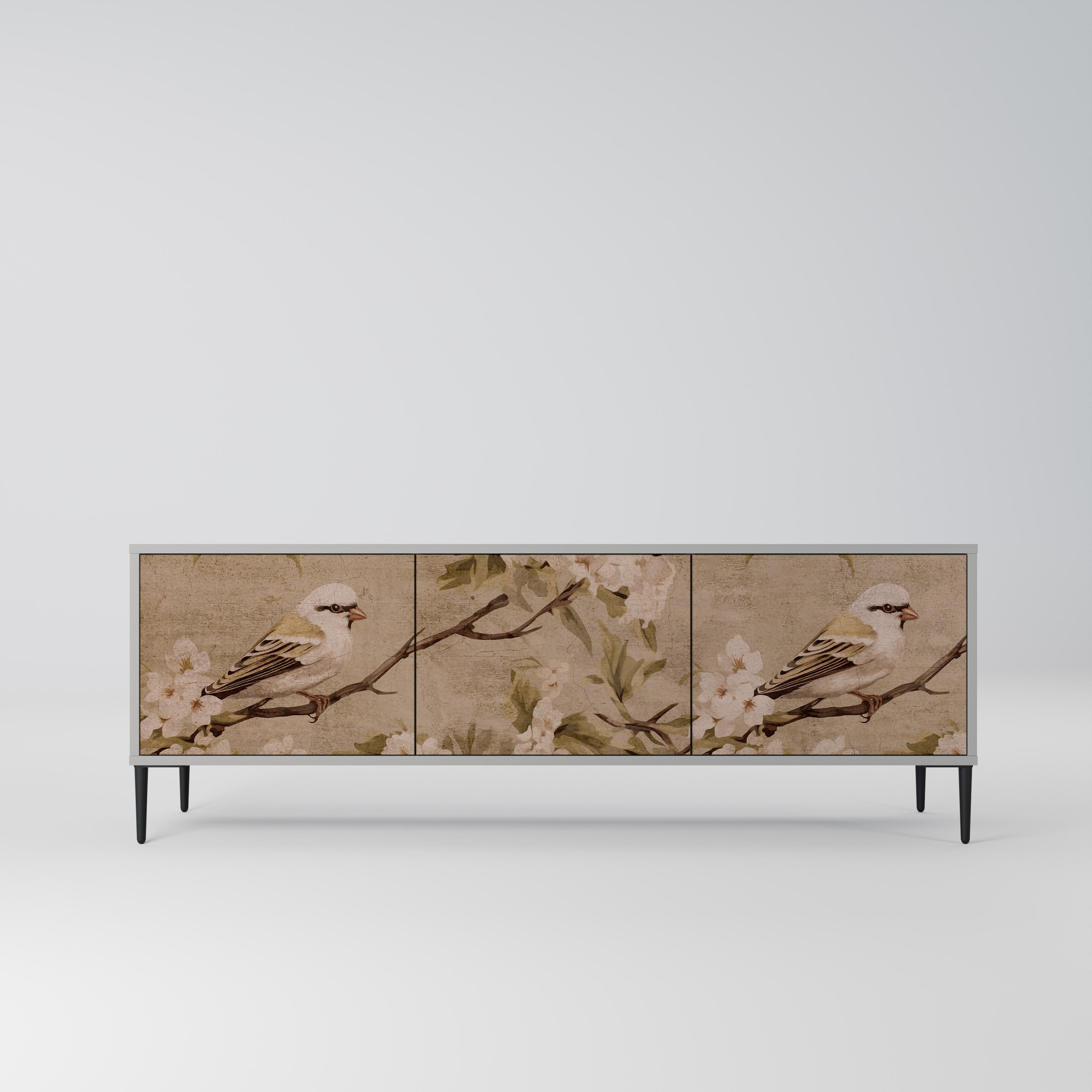 PETAL DISTINGUISH Móvel de TV com 3 Portas em Acabamento Cinzento