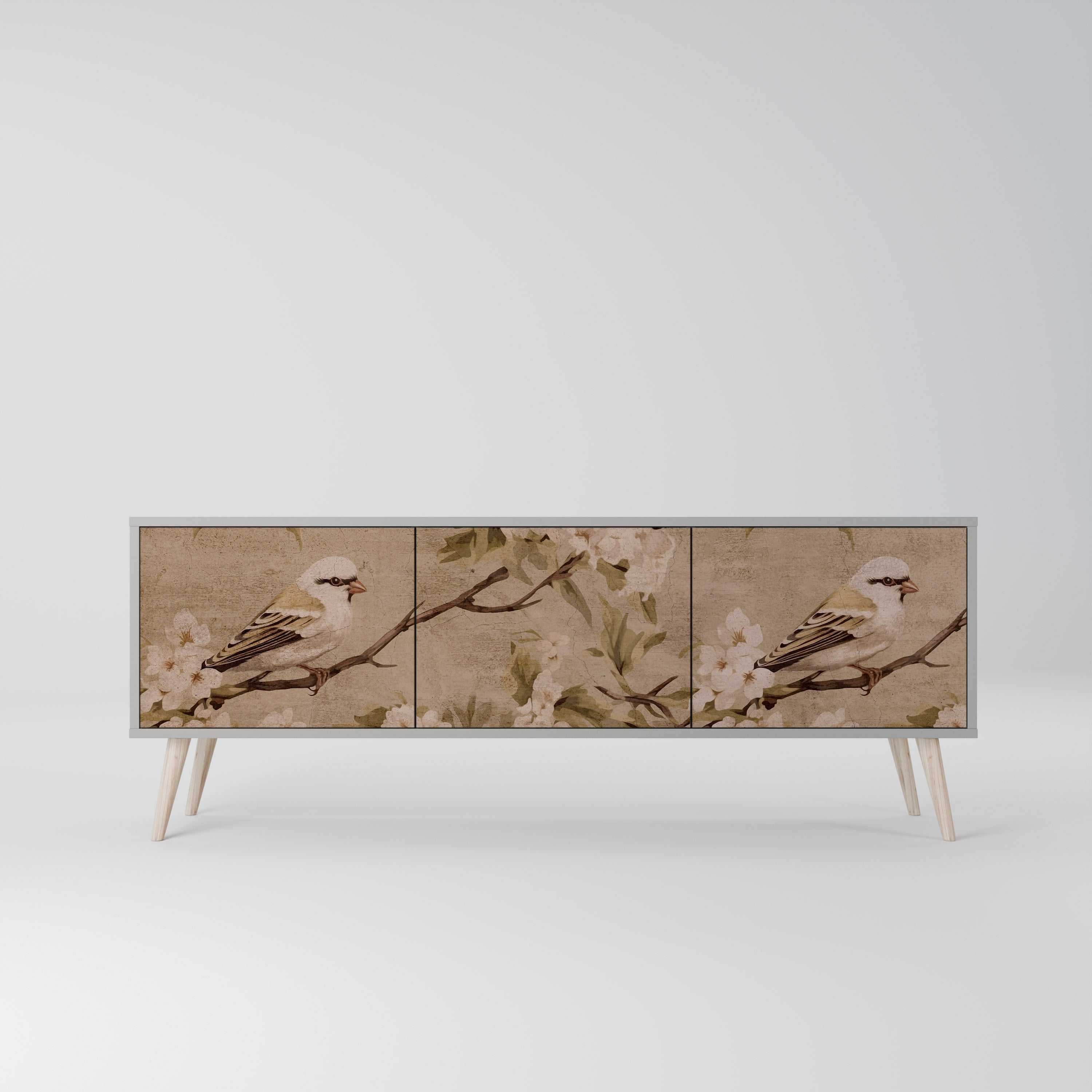 PETAL DISTINGUISH Móvel de TV com 3 Portas em Acabamento Cinzento