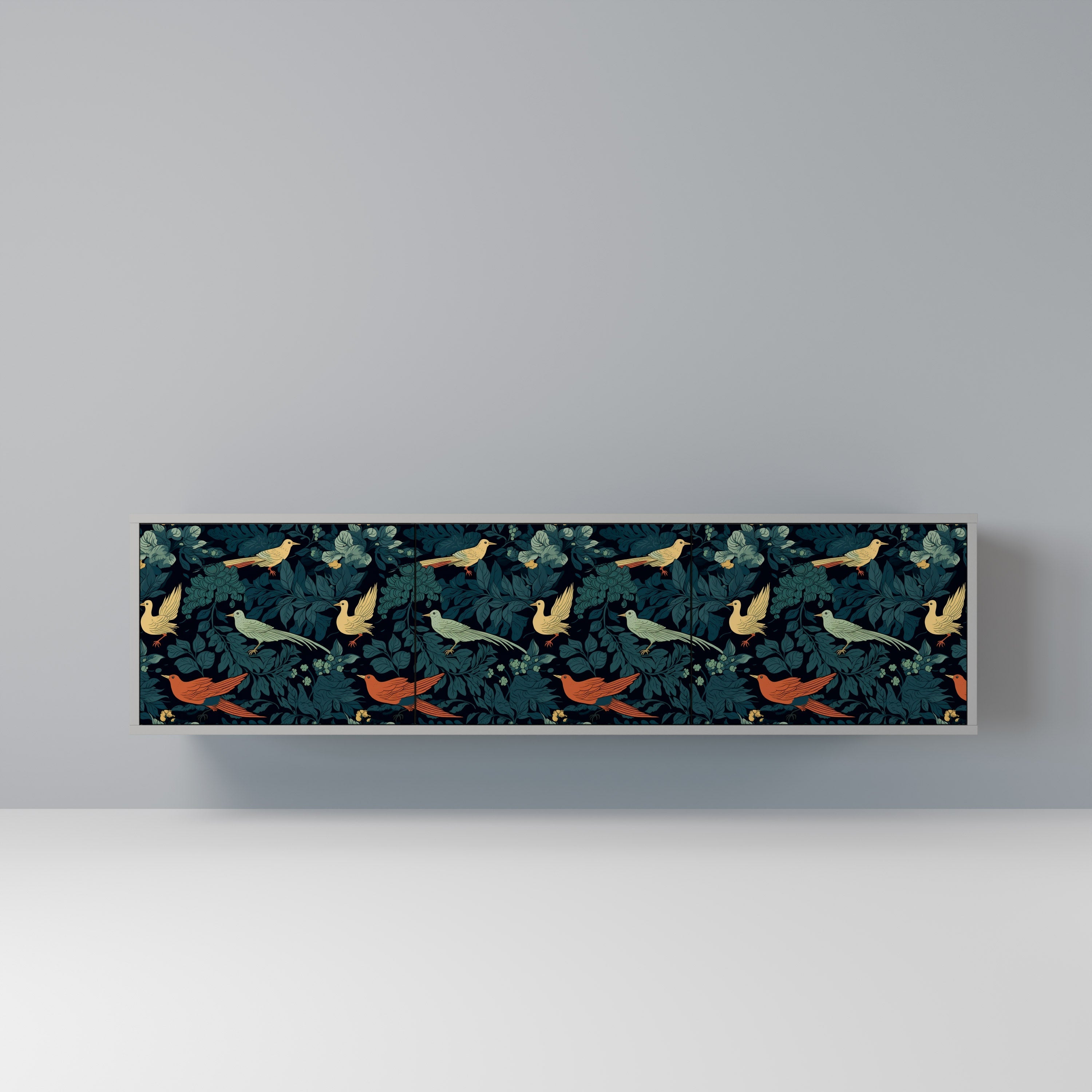 FOWL ORNAMENT Móvel de TV com 3 Portas em Acabamento Cinzento