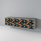 FOWLY DAZE Móvel de TV com 3 Portas em Acabamento Cinzento