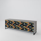 FOWLY DAZE Móvel de TV com 3 Portas em Acabamento Cinzento