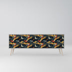 FOWLY DAZE Móvel de TV com 3 Portas em Acabamento Cinzento