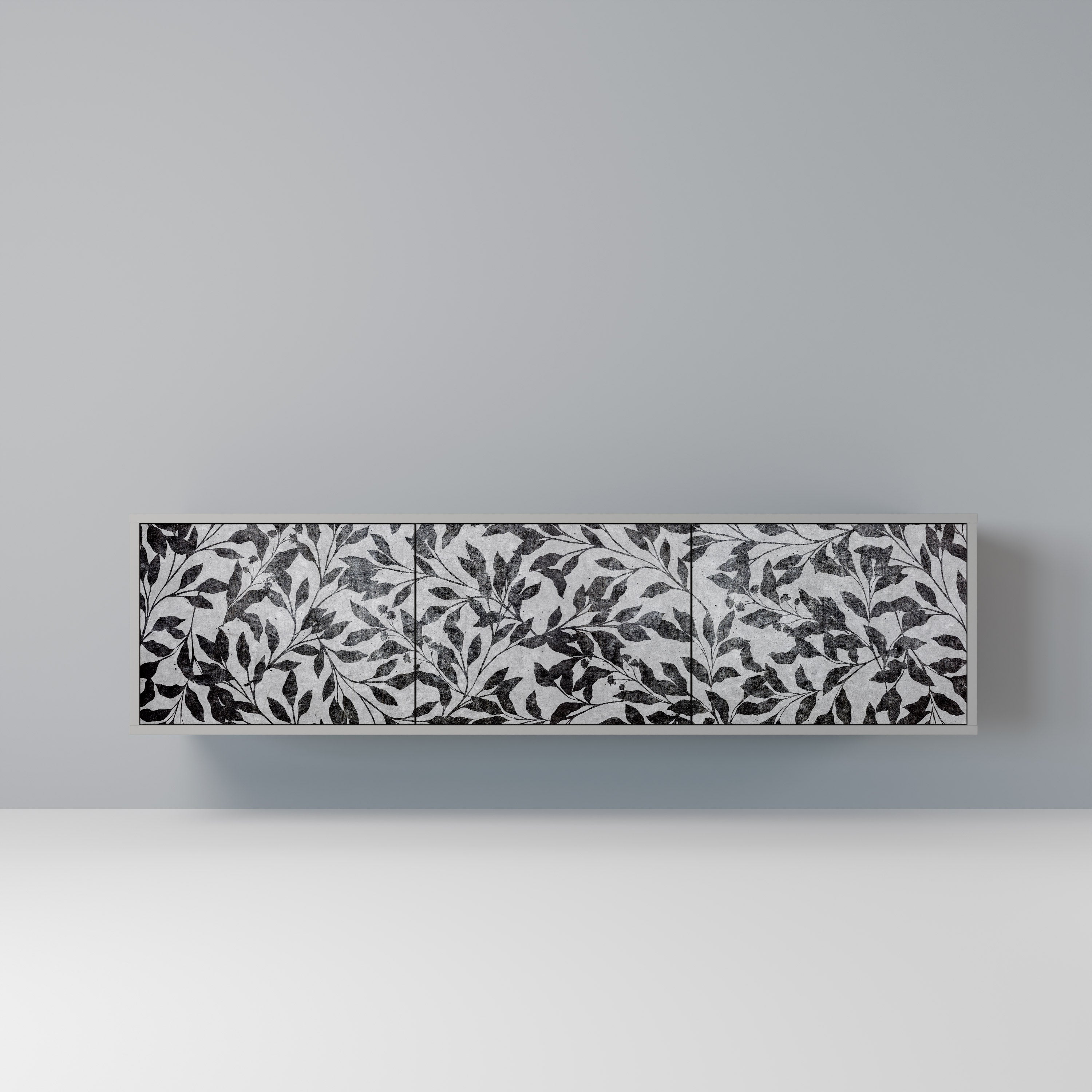 CHARCOAL SPROUT Móvel de TV com 3 Portas em Acabamento Cinzento