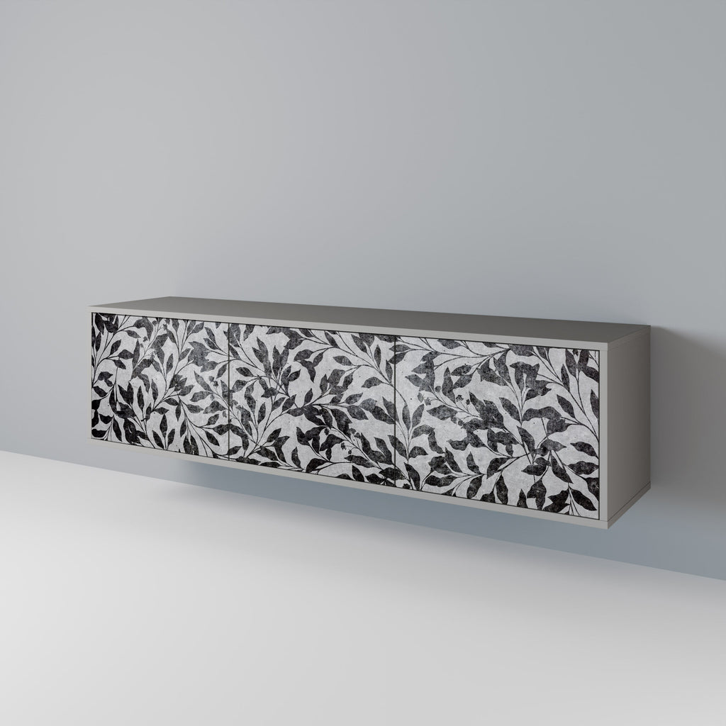 CHARCOAL SPROUT Móvel de TV com 3 Portas em Acabamento Cinzento