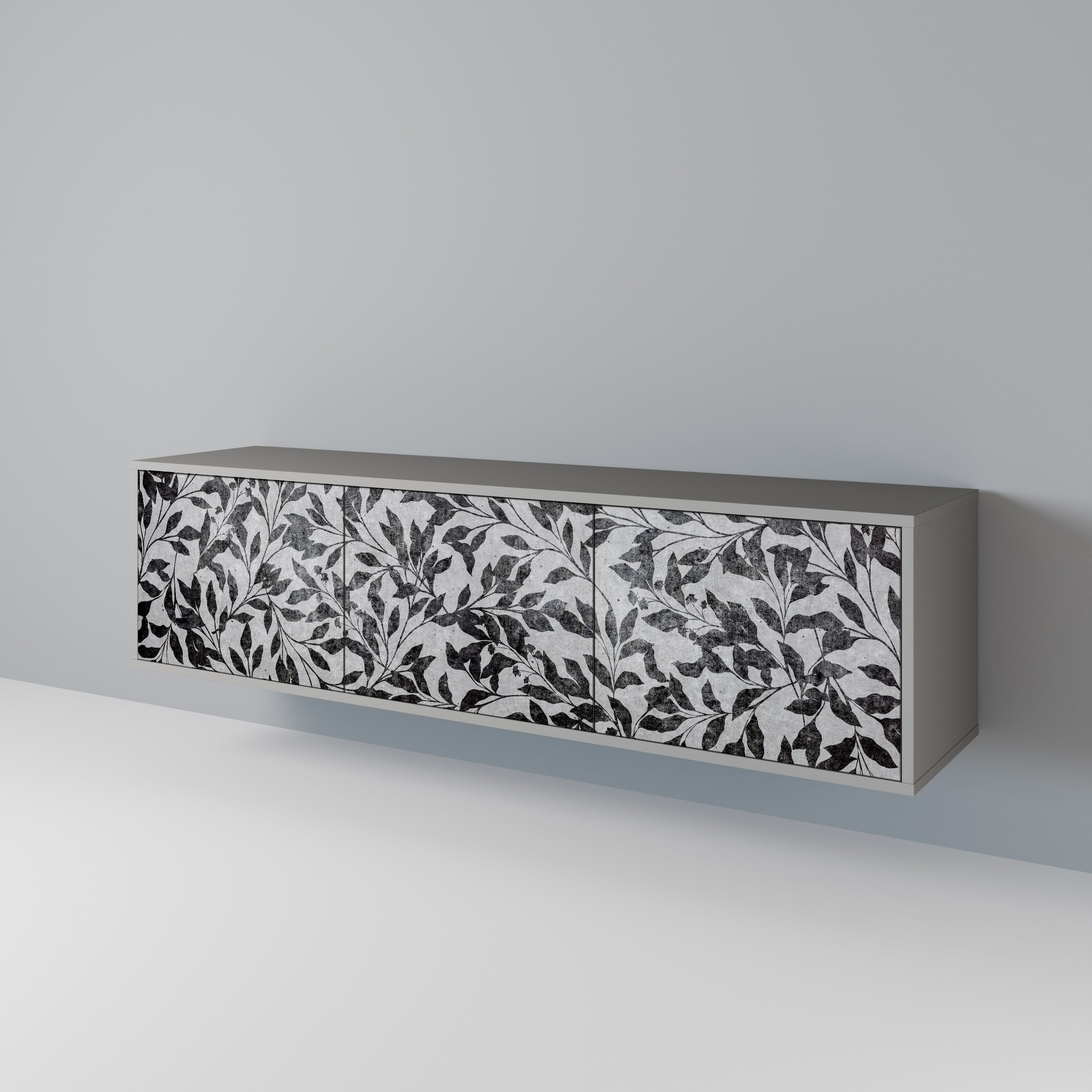 CHARCOAL SPROUT Móvel de TV com 3 Portas em Acabamento Cinzento