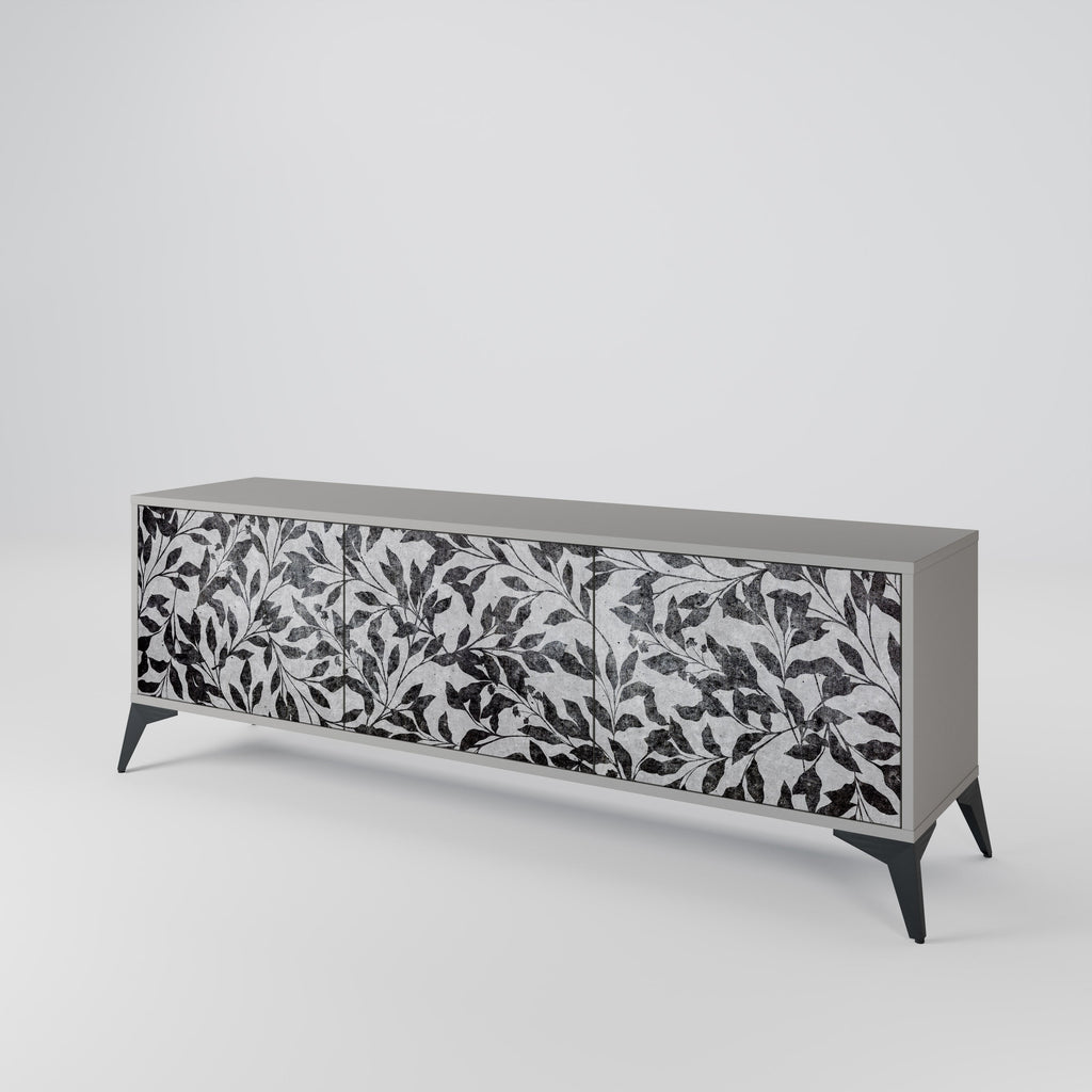 CHARCOAL SPROUT Móvel de TV com 3 Portas em Acabamento Cinzento