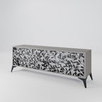 CHARCOAL SPROUT Móvel de TV com 3 Portas em Acabamento Cinzento