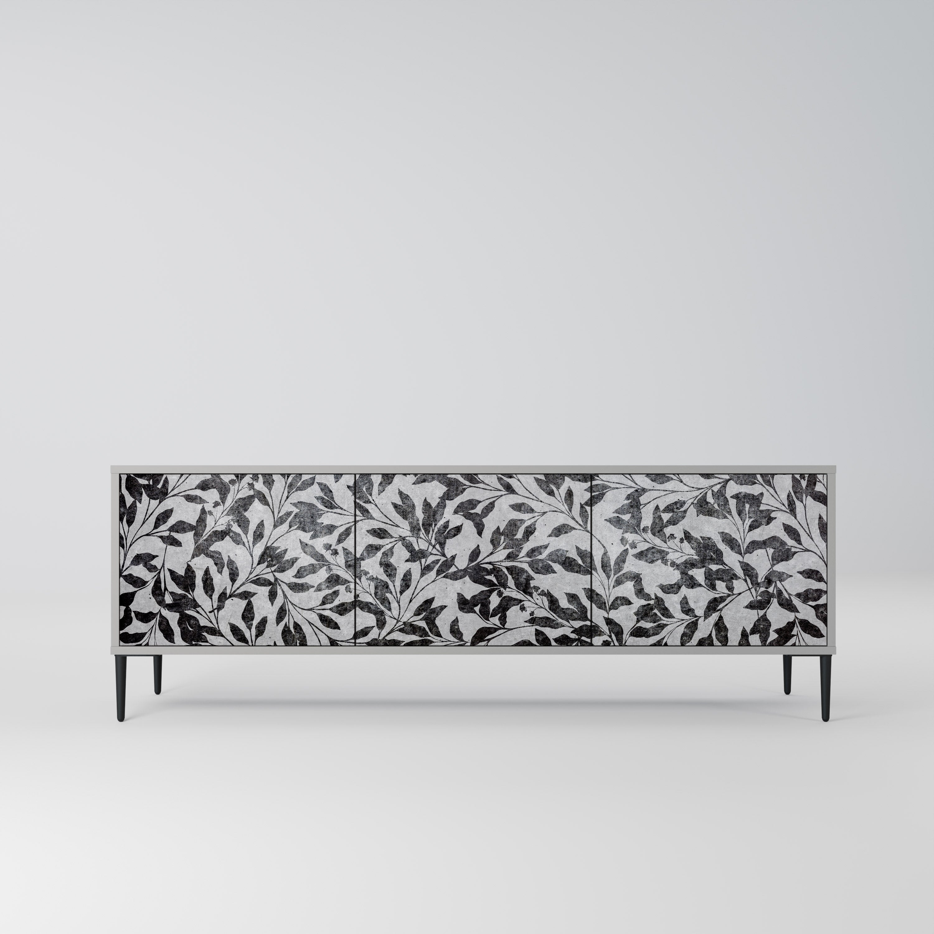 CHARCOAL SPROUT Móvel de TV com 3 Portas em Acabamento Cinzento