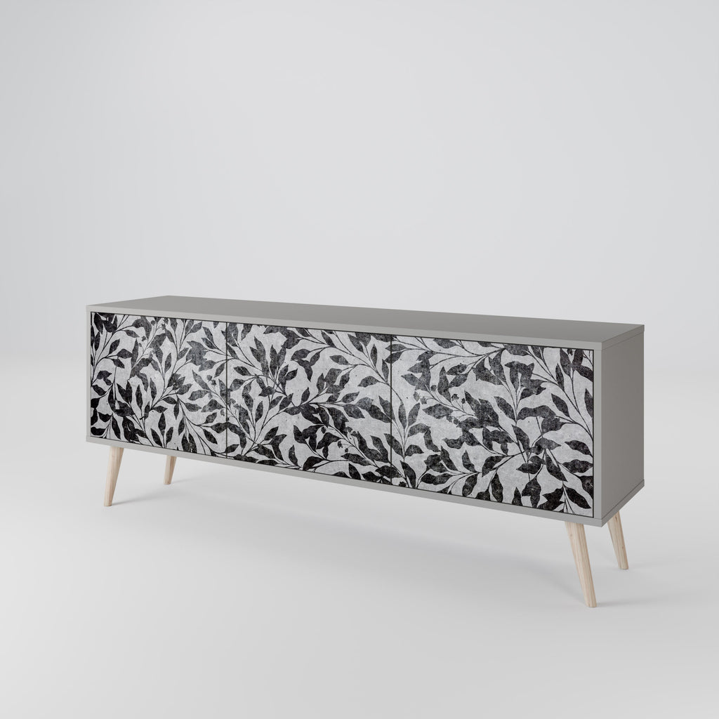 CHARCOAL SPROUT Móvel de TV com 3 Portas em Acabamento Cinzento