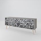 CHARCOAL SPROUT Móvel de TV com 3 Portas em Acabamento Cinzento