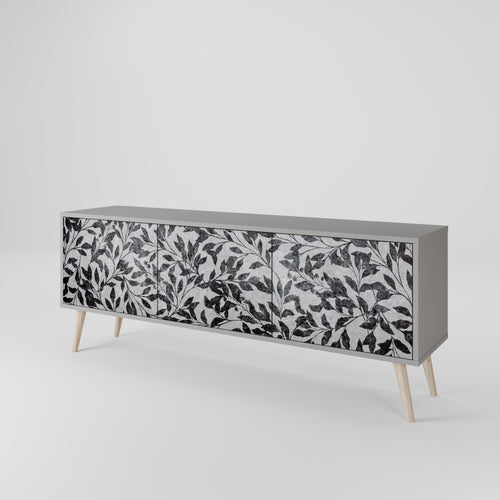 CHARCOAL SPROUT Móvel de TV com 3 Portas em Acabamento Cinzento