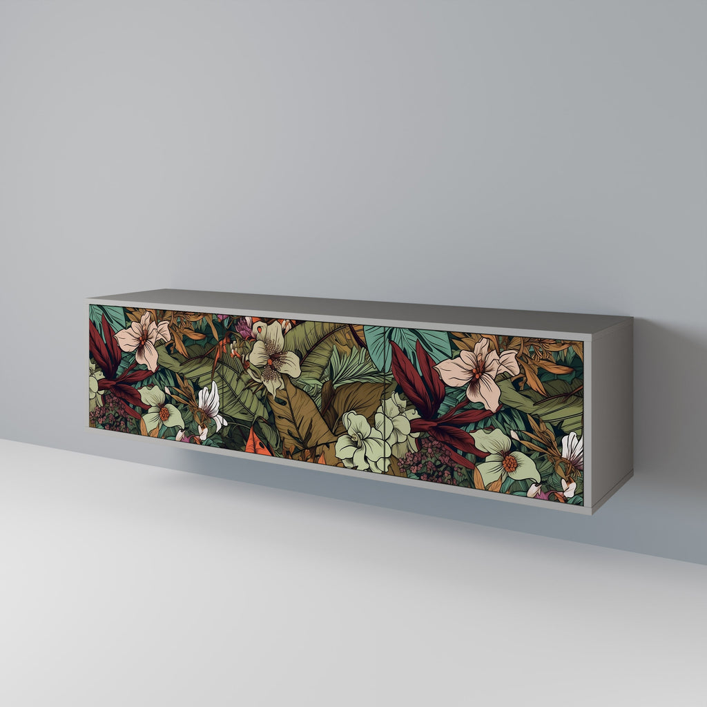 BOTANICAL EMERGENCE Móvel de TV com 3 Portas em Acabamento Cinzento