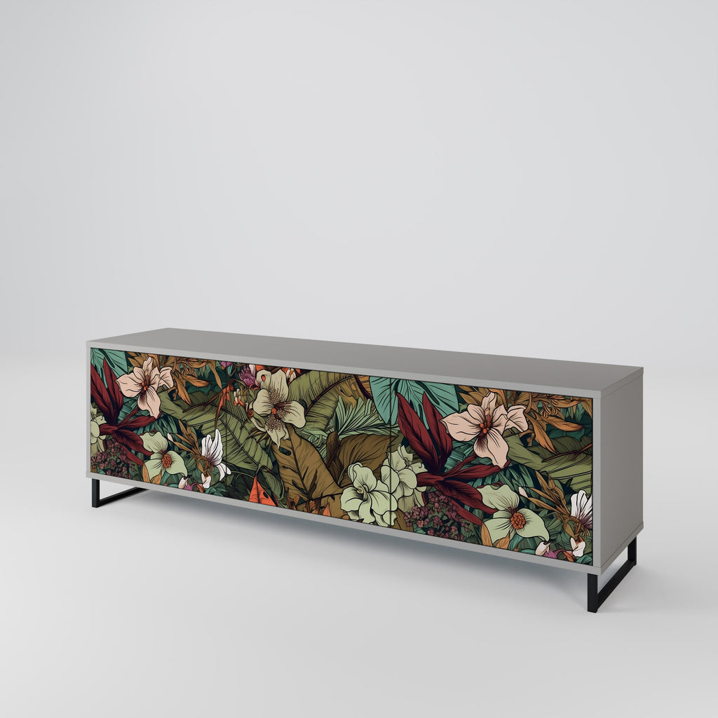 BOTANICAL EMERGENCE Móvel de TV com 3 Portas em Acabamento Cinzento