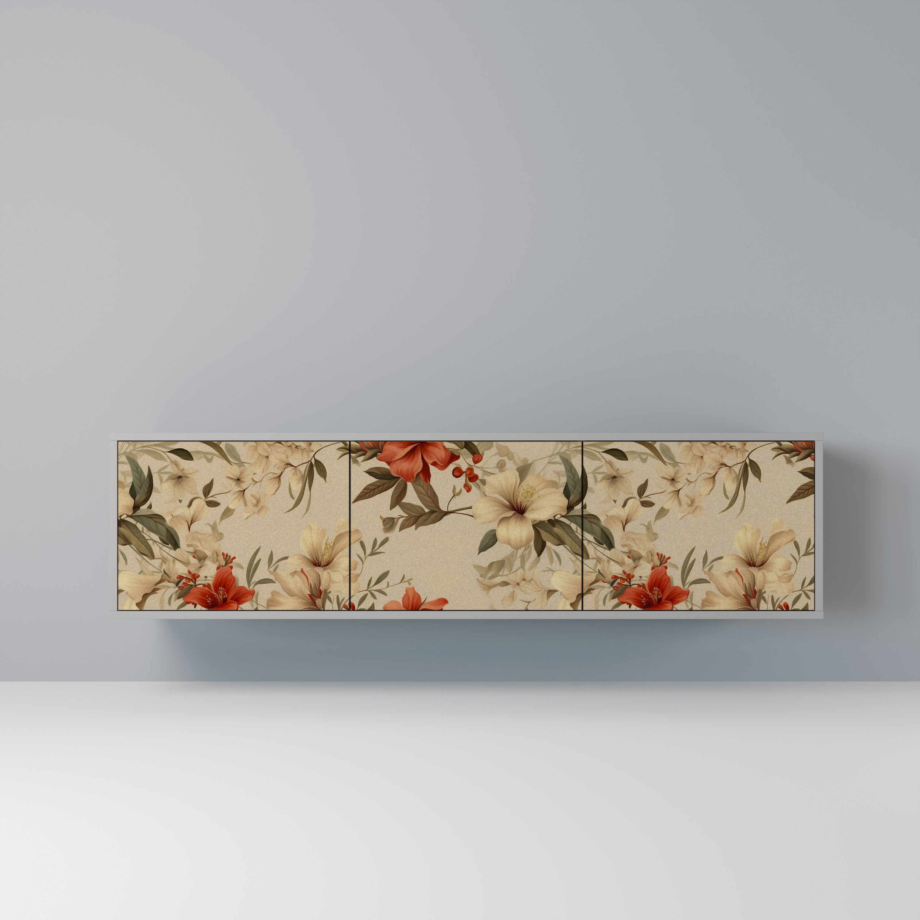 BLOOMING HARMONY Móvel de TV com 3 Portas em Acabamento Cinzento