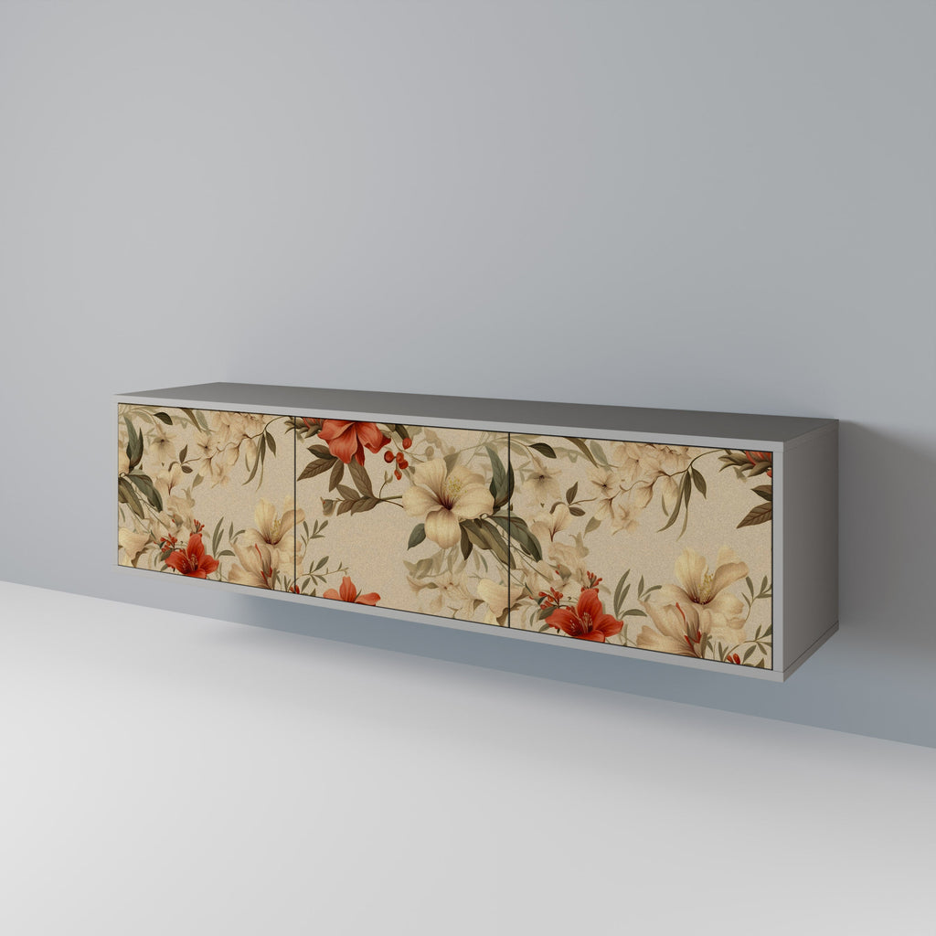 BLOOMING HARMONY Móvel de TV com 3 Portas em Acabamento Cinzento