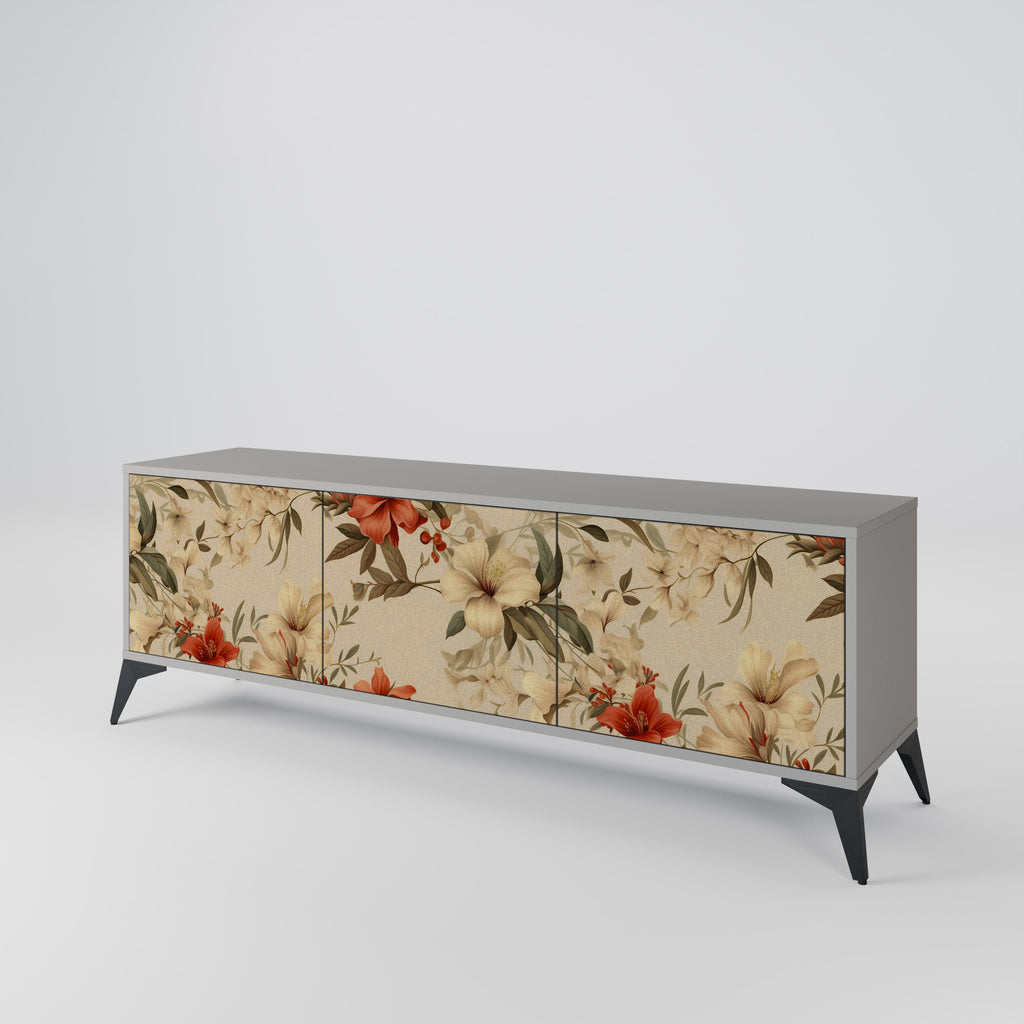 BLOOMING HARMONY Móvel de TV com 3 Portas em Acabamento Cinzento