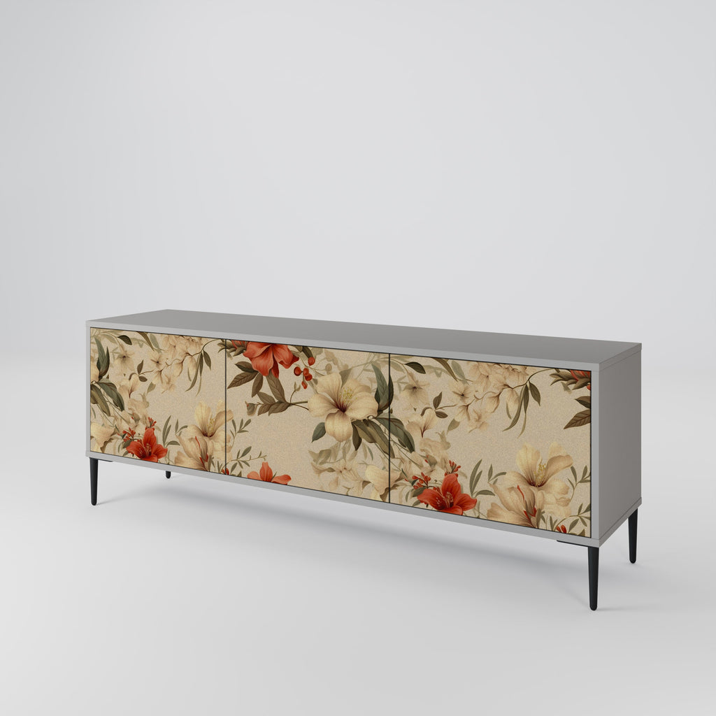 BLOOMING HARMONY Móvel de TV com 3 Portas em Acabamento Cinzento