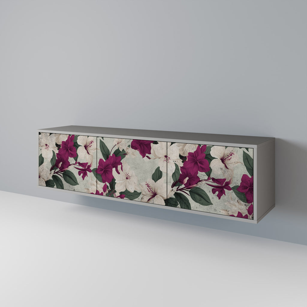 FLOWERET DREAM Móvel de TV com 3 Portas em Acabamento Cinzento