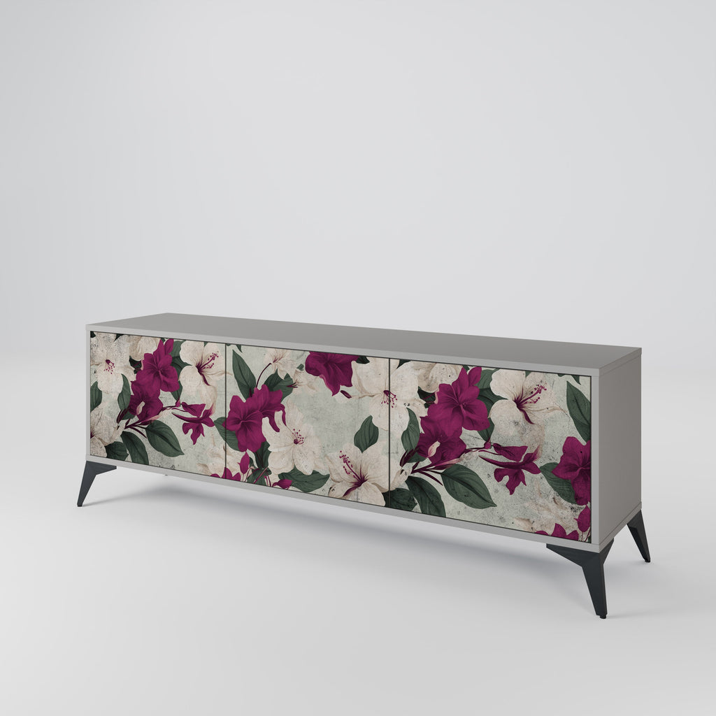 FLOWERET DREAM Móvel de TV com 3 Portas em Acabamento Cinzento