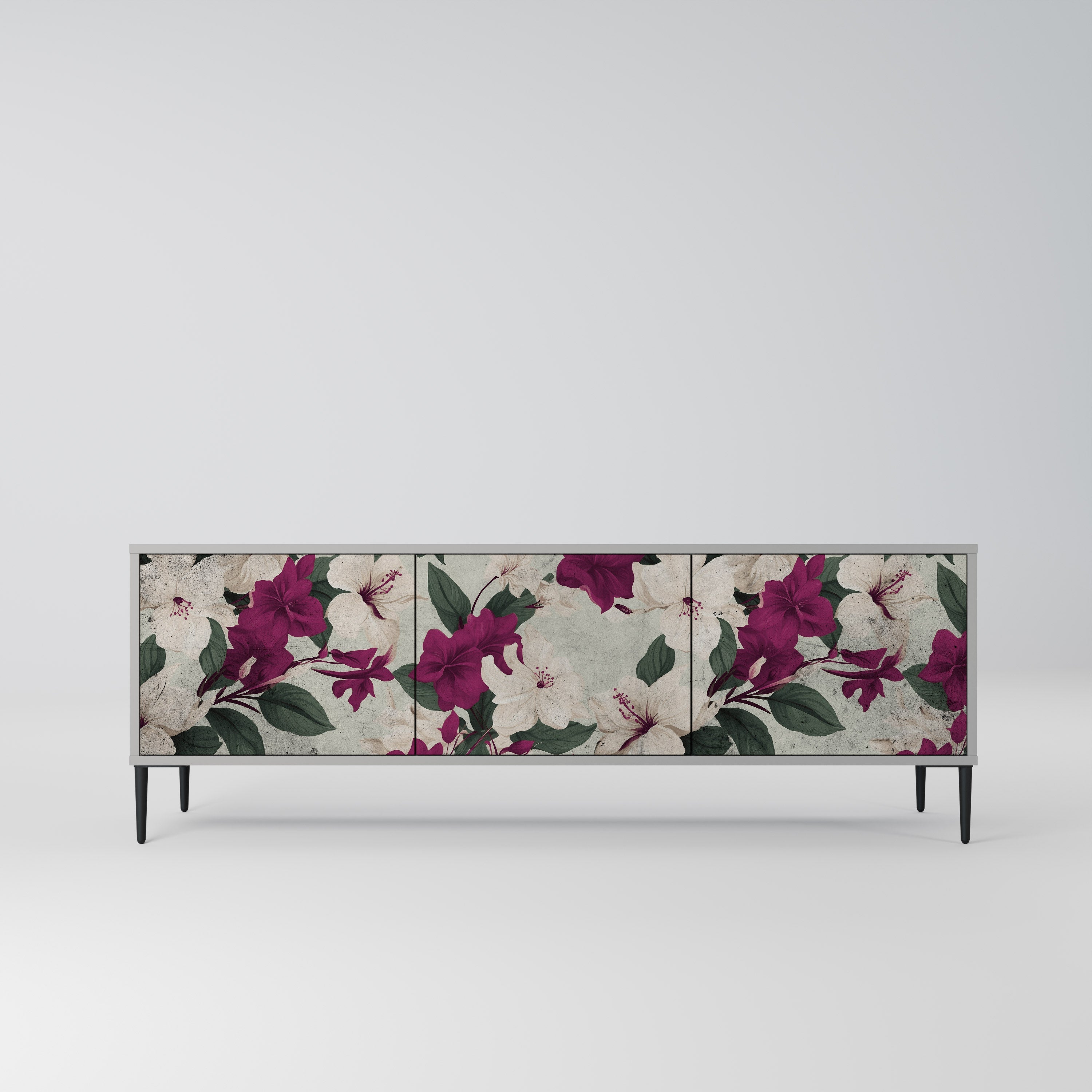 FLOWERET DREAM Móvel de TV com 3 Portas em Acabamento Cinzento