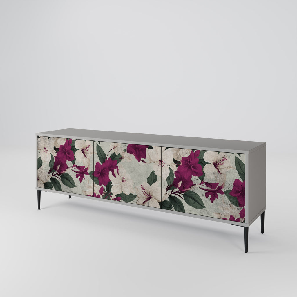 FLOWERET DREAM Móvel de TV com 3 Portas em Acabamento Cinzento