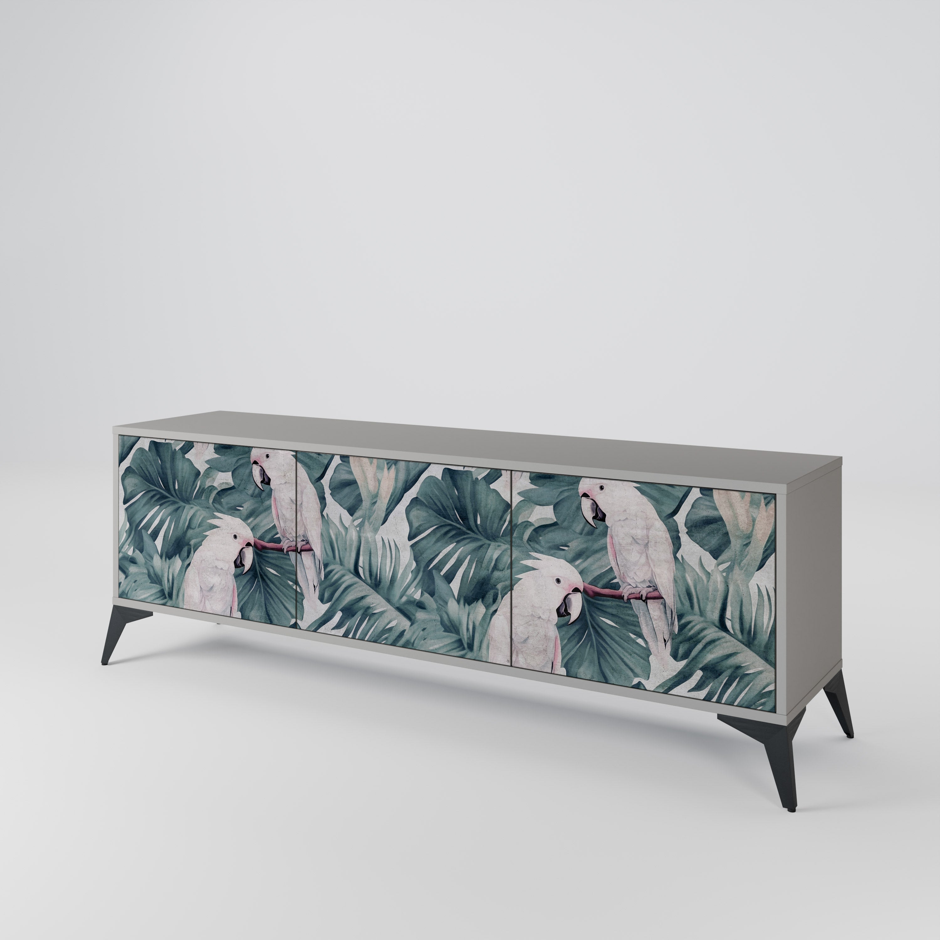 POPINJAY LOOK Móvel de TV com 3 Portas em Acabamento Cinzento