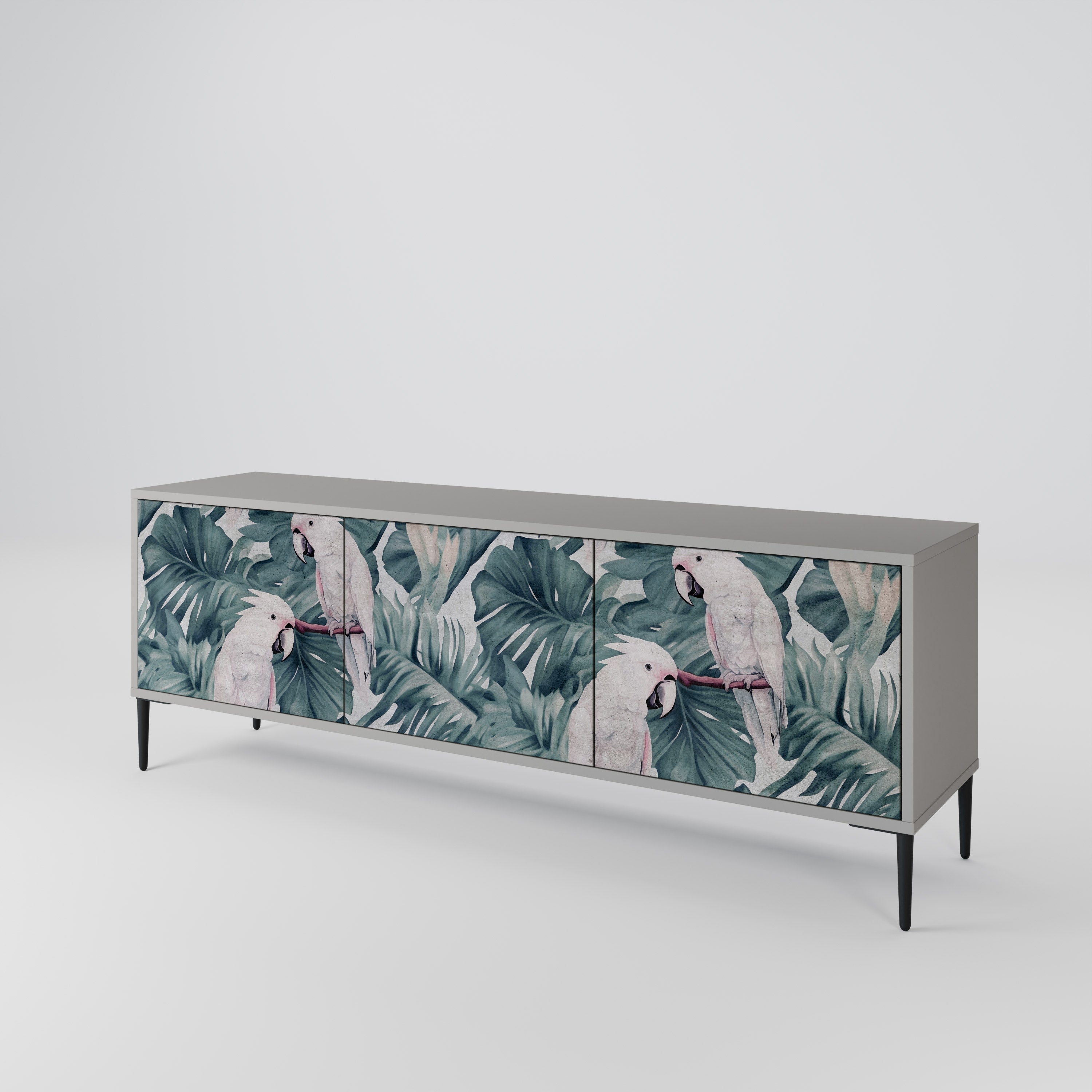 POPINJAY LOOK Móvel de TV com 3 Portas em Acabamento Cinzento