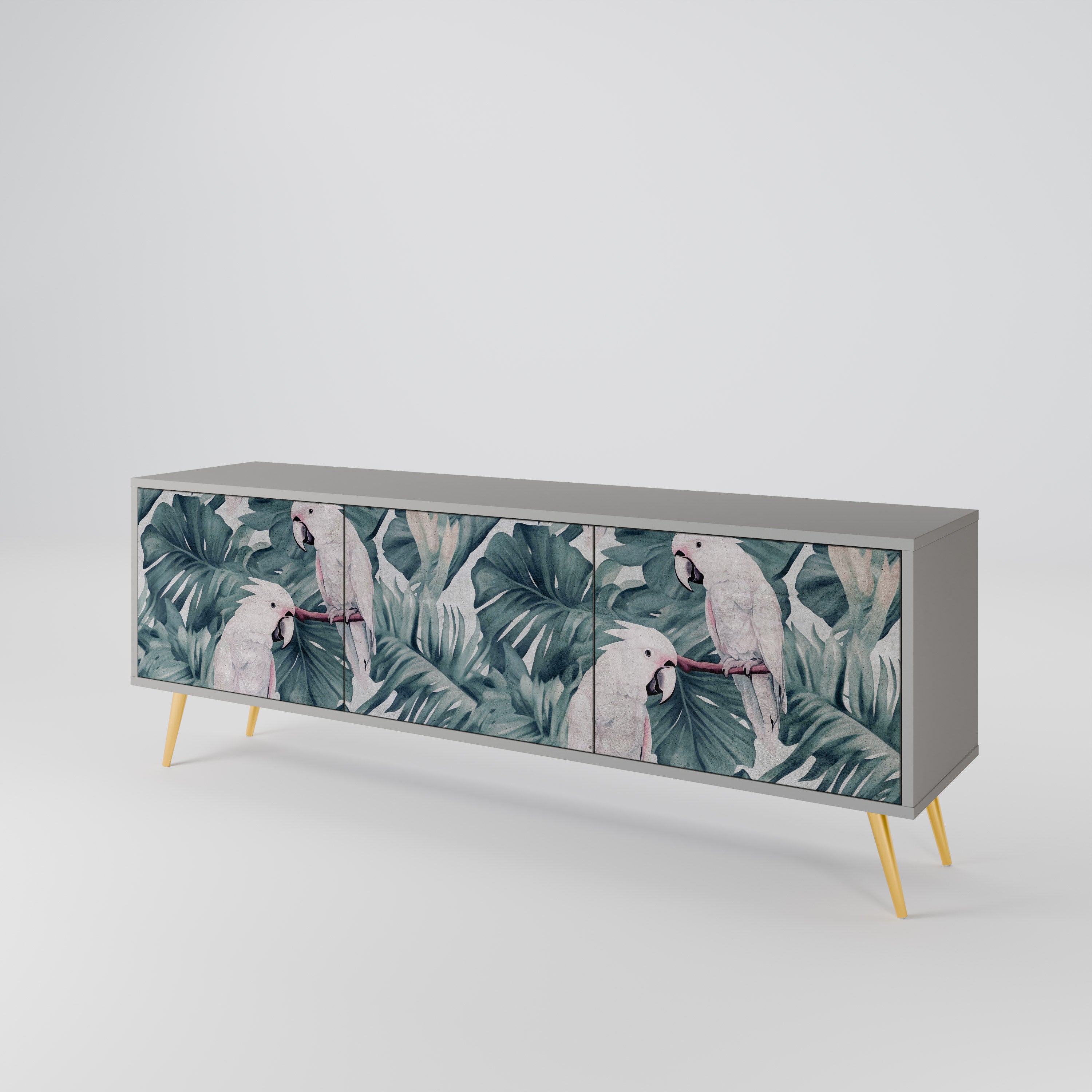 POPINJAY LOOK Móvel de TV com 3 Portas em Acabamento Cinzento