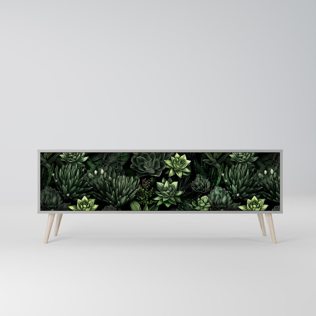 SUCCULENT JUNGLE Móvel de TV com 3 Portas em Acabamento Cinzento