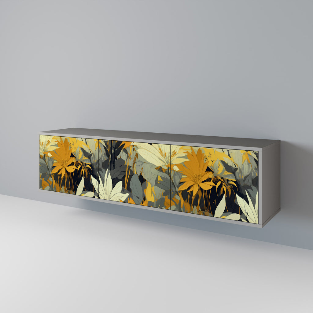 SUNKISSED LILY Móvel de TV com 3 Portas em Acabamento Cinzento