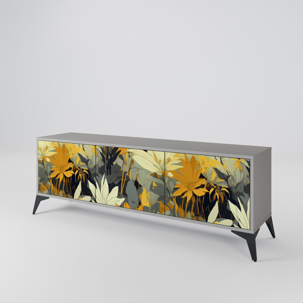 SUNKISSED LILY Móvel de TV com 3 Portas em Acabamento Cinzento