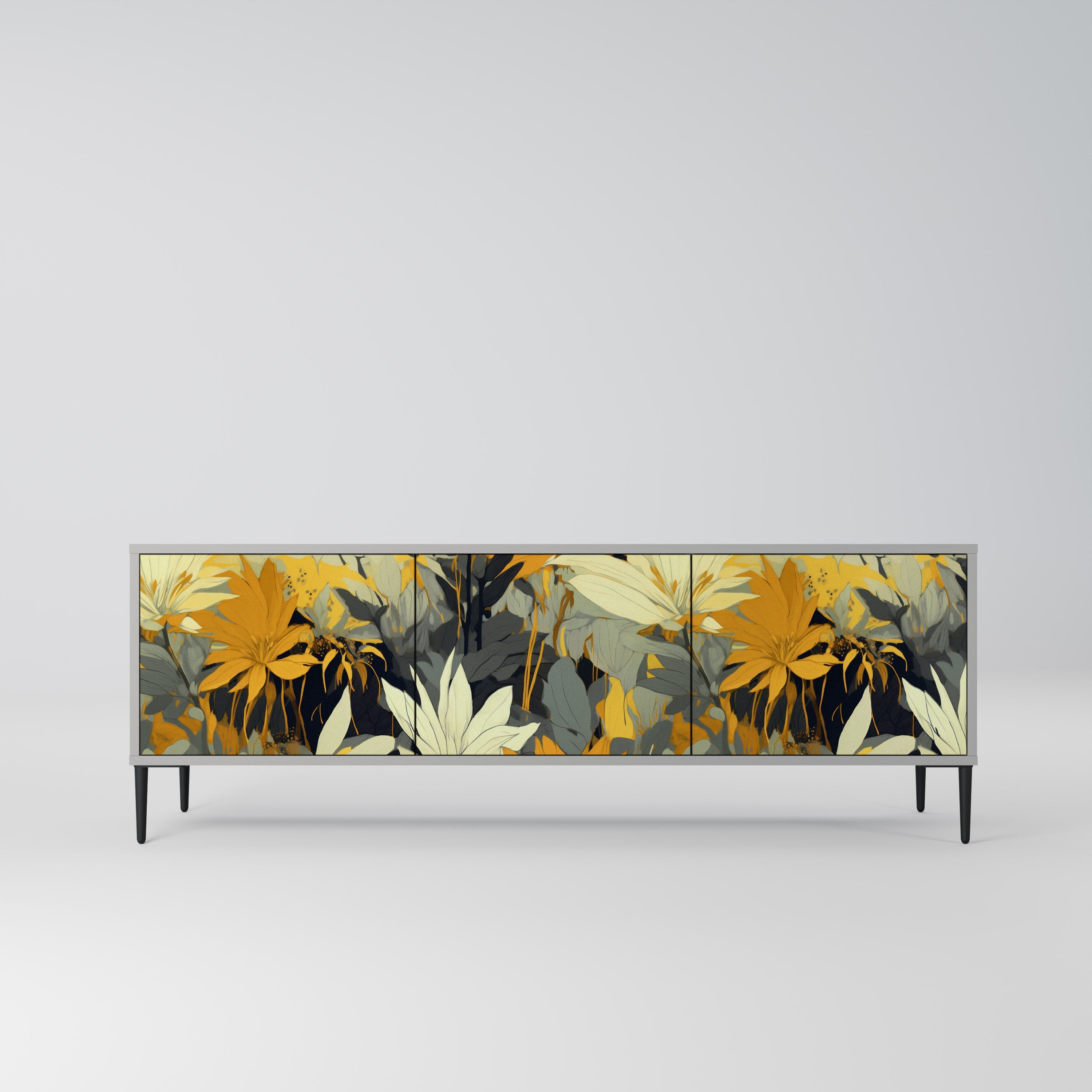 SUNKISSED LILY Móvel de TV com 3 Portas em Acabamento Cinzento