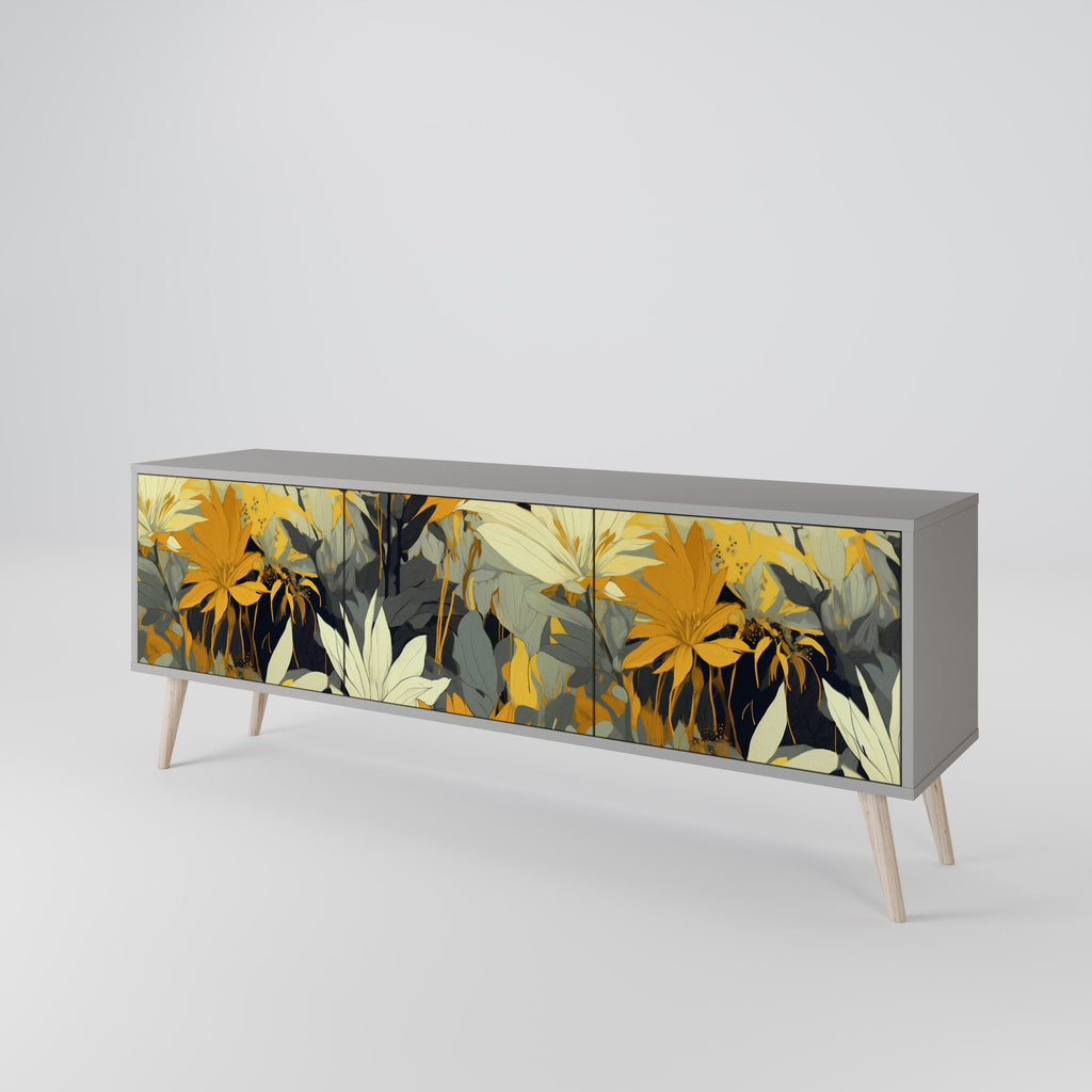 SUNKISSED LILY Móvel de TV com 3 Portas em Acabamento Cinzento